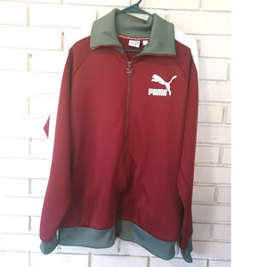PUMA Burgundy Green Track Jacket